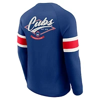 T-shirt Henley à manches longues raglan en tricot gaufré pour homme de la collection Darius Rucker par Fanatics Royal Chicago Cubs