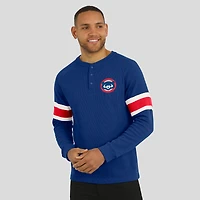 T-shirt Henley à manches longues raglan en tricot gaufré pour homme de la collection Darius Rucker par Fanatics Royal Chicago Cubs