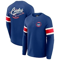 T-shirt Henley à manches longues raglan en tricot gaufré pour homme de la collection Darius Rucker par Fanatics Royal Chicago Cubs