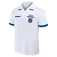 Collection Darius Rucker pour homme par Fanatics White Chicago Cubs Bowling Chemise boutonnée