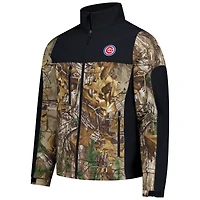 Men's Dunbrooke  Camo Chicago Cubs Hunter Softshell Realtree Full-Zip Jacket