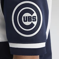 Men's Fanatics Athletic Navy Chicago Cubs Iconic Full-Snap Short Sleeve Satin Warm-Up