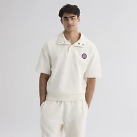 Men's Fanatics Bisque Chicago Cubs Iconic Short Sleeve Mock Neck Pullover