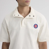 Men's Fanatics Bisque Chicago Cubs Iconic Short Sleeve Mock Neck Pullover