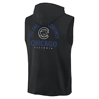 Men's Fanatics Black Chicago Cubs Fire Speed Sleeveless Pullover Hoodie