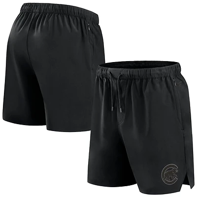 Short Fanatics noir pour homme, style micro ton sur ton, des Chicago Cubs