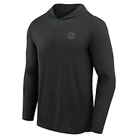 Men's Fanatics Black Chicago Cubs Front Office Power Mono Long Sleeve Hoodie T-Shirt
