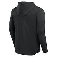 Men's Fanatics Black Chicago Cubs Front Office Power Mono Long Sleeve Hoodie T-Shirt