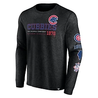 Pichet High Whip Fanatics noir des Chicago Cubs pour hommes - T-shirt à manches longues
