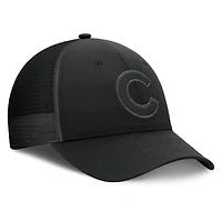 Men's Fanatics Black Chicago Cubs Launch Adjustable Trucker Hat