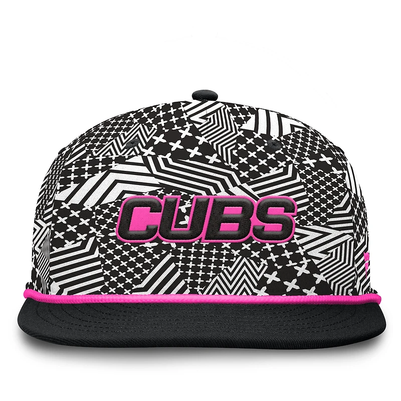 Casquette snapback noire Chicago Cubs Let's Glow Moon Shot Fanatics pour hommes