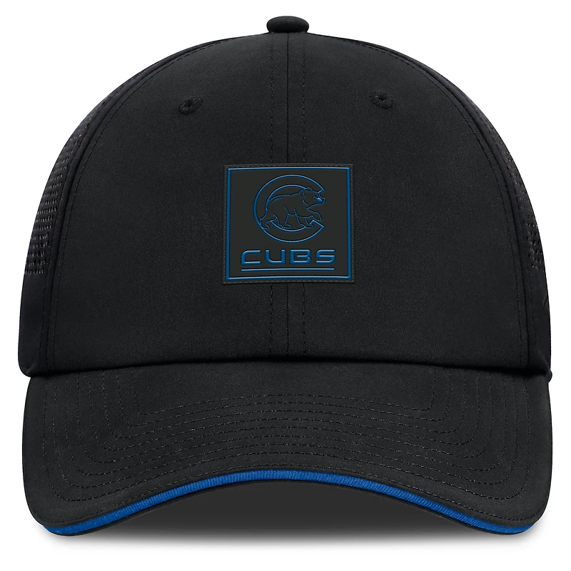 Casquette ajustable Fanatics noire Chicago Cubs Level Up Driver pour homme