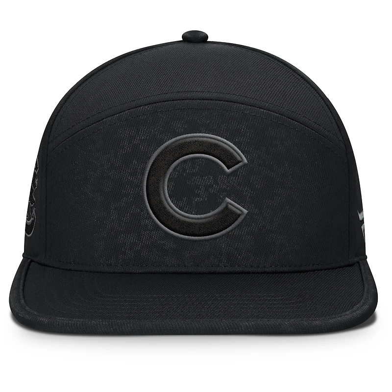 Casquette Snapback Platoon Fanatics noire pour homme des Chicago Cubs