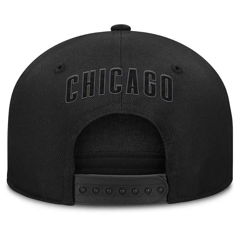 Casquette Snapback Platoon Fanatics noire pour homme des Chicago Cubs