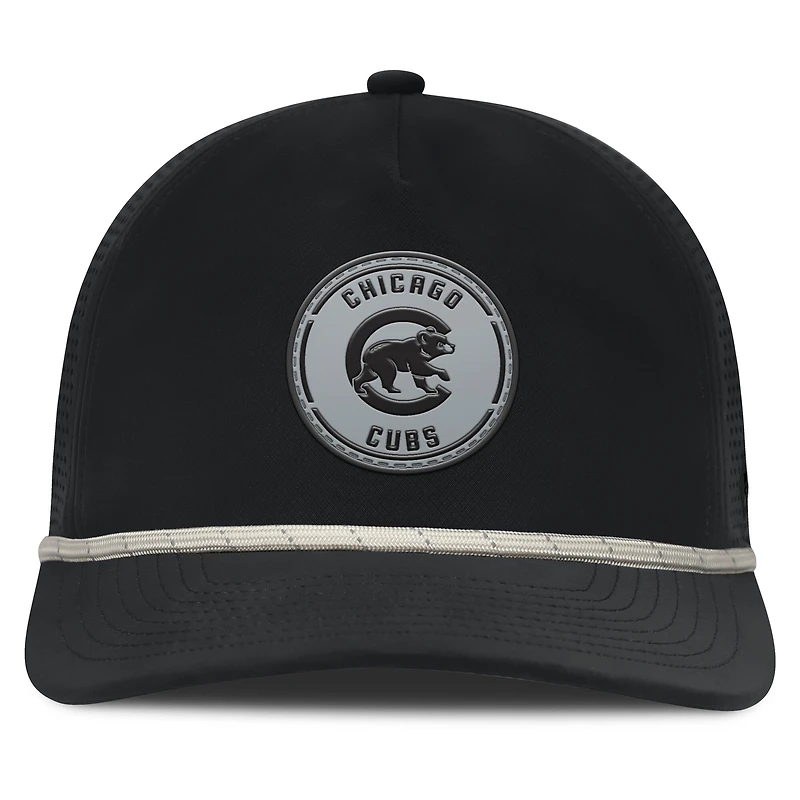Casquette ajustable Fanatics noire pour homme avec logo des Chicago Cubs