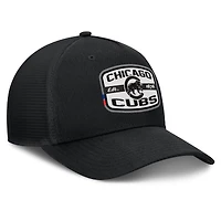 Men's Fanatics Black Chicago Cubs Team Patch A-Frame Trucker Snapback Hat