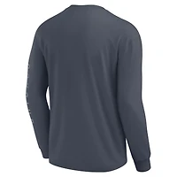 T-shirt à manches longues Fanatics bleu pour homme, Chicago Cubs Elements Future Ground, avec informations tonales