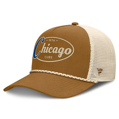 Casquette ajustable en forme de A pour homme Fanatics Brown des Chicago Cubs