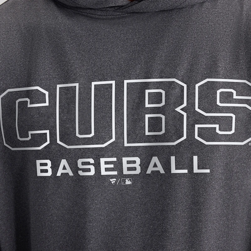 Men's Fanatics Charcoal Chicago Cubs Clutch Long Sleeve Hooded T-Shirt
