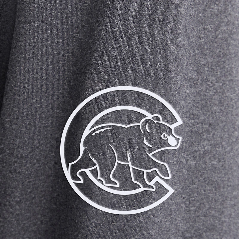 Men's Fanatics Charcoal Chicago Cubs Clutch Long Sleeve Hooded T-Shirt