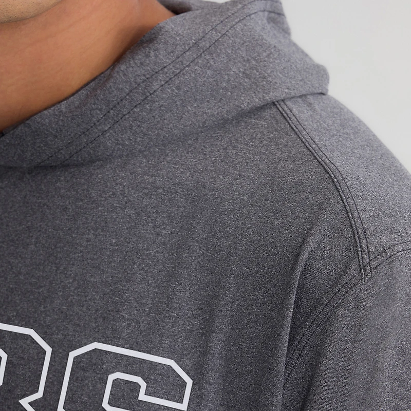 Men's Fanatics Charcoal Chicago Cubs Clutch Long Sleeve Hooded T-Shirt