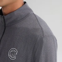 Pull à col zippé Fanatics pour homme, couleur anthracite, Chicago Cubs Clutch