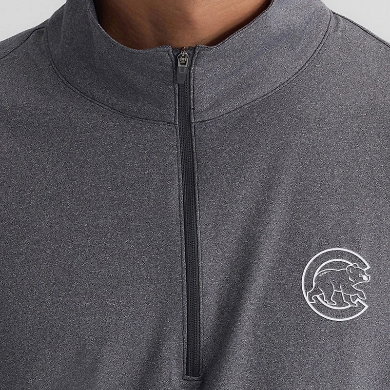 Men's Fanatics Charcoal Chicago Cubs Clutch Quarter-Zip Pullover