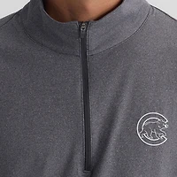 Men's Fanatics Charcoal Chicago Cubs Clutch Quarter-Zip Pullover