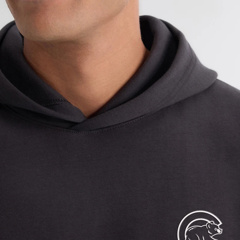Sweat à capuche Fanatics pour homme, couleur anthracite, Chicago Cubs Clutch, mélange de trois matières.