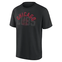Men's Fanatics  Chicago Cubs Black Out Heavyweight T-Shirt