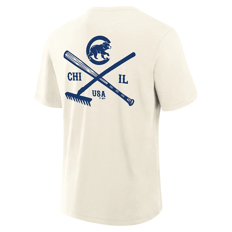 T-shirt Fanatics pour homme, couleur crème, motif Nostalgia Stadium des Chicago Cubs