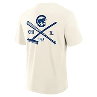 T-shirt Fanatics pour homme, couleur crème, motif Nostalgia Stadium des Chicago Cubs