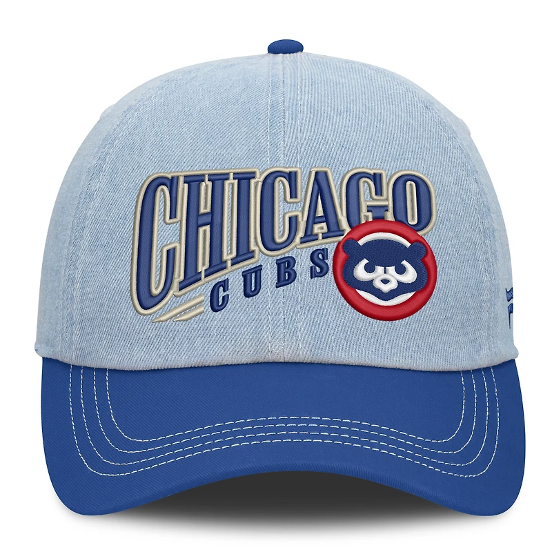 Casquette ajustable Fanatics Denim Chicago Cubs Retire pour homme