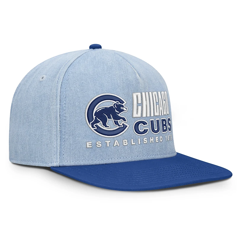 Men's Fanatics  Denim Chicago Cubs Twinbill Snapback Hat