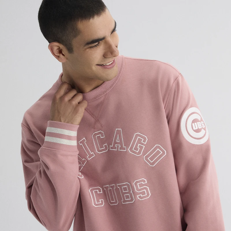 Men's Fanatics Faded Rose Chicago Cubs Iconic Terry Sweatshirt