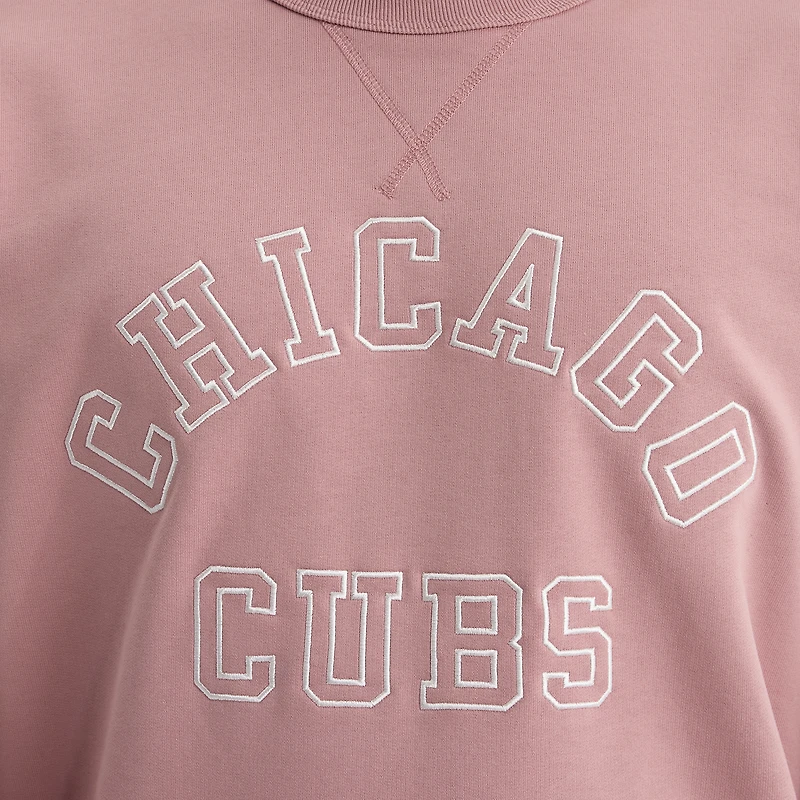 Men's Fanatics Faded Rose Chicago Cubs Iconic Terry Sweatshirt