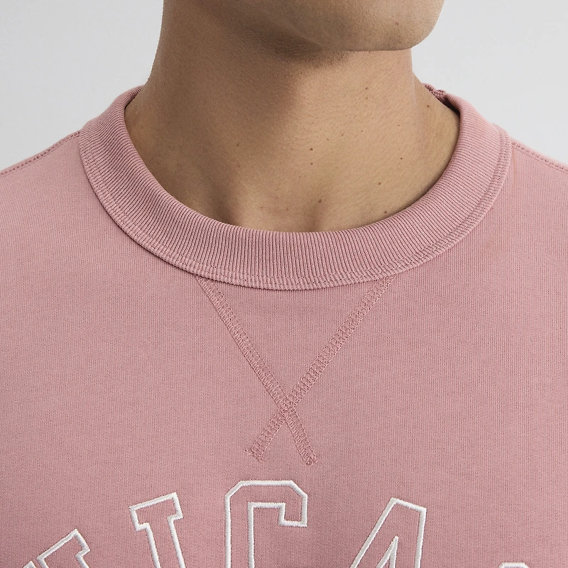 Sweat-shirt éponge emblématique Chicago Cubs rose délavé pour homme de Fanatics