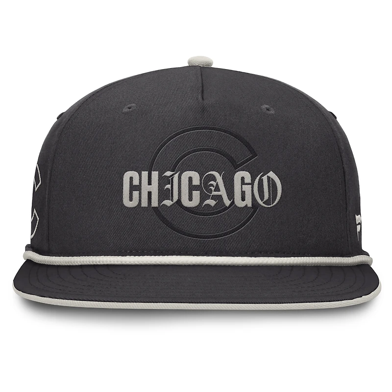 Men's Fanatics Graphite Chicago Cubs Gapper Snapback Hat