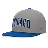 Casquette ajustée Fanatics pour homme gris/bleu royal Chicago Cubs Clubhouse Dugout