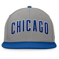 Casquette ajustée Fanatics pour homme gris/bleu royal Chicago Cubs Clubhouse Dugout