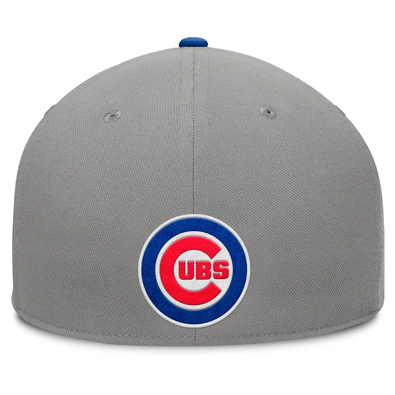 Casquette ajustée Fanatics pour homme gris/bleu royal Chicago Cubs Clubhouse Dugout