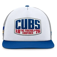 Men's Fanatics Gray/White Chicago Cubs Cranked Foam Front Patch Trucker Adjustable Hat