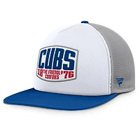 Men's Fanatics Gray/White Chicago Cubs Cranked Foam Front Patch Trucker Adjustable Hat