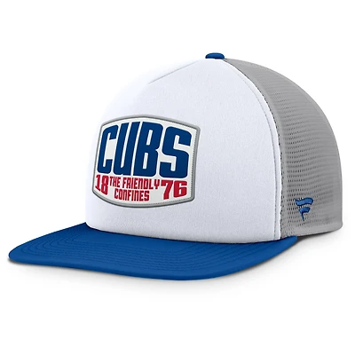 Casquette ajustable Fanatics pour homme, gris/blanc, Chicago Cubs, avec patch avant en mousse
