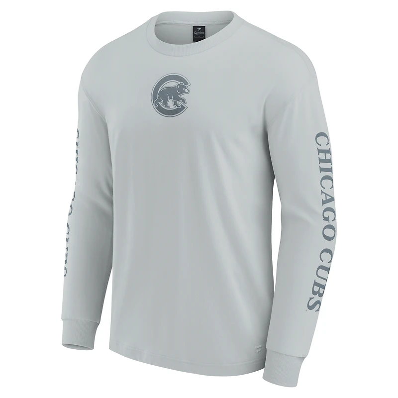 Men's Fanatics Gray Chicago Cubs Elements Strive Long Sleeve T-Shirt