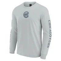 Men's Fanatics  Gray Chicago Cubs Elements Strive Long Sleeve T-Shirt