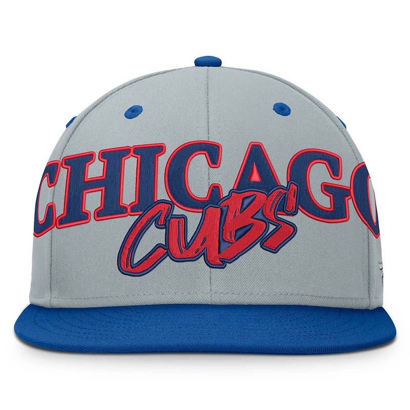 Men's Fanatics Gray Chicago Cubs Jersey Twill Fitted Hat