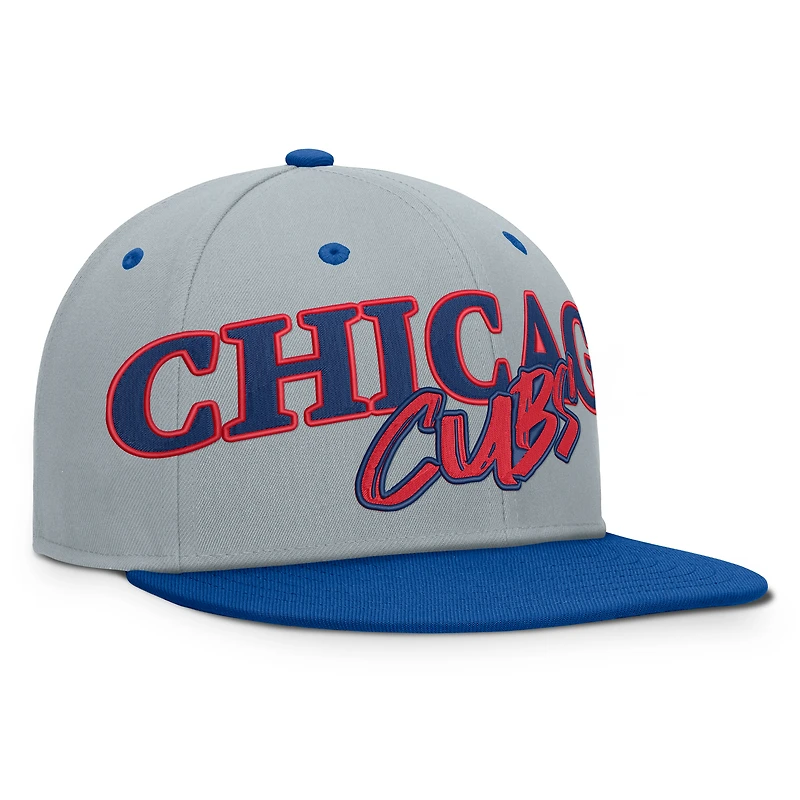 Men's Fanatics Gray Chicago Cubs Jersey Twill Fitted Hat
