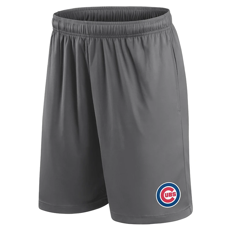 Short Fanatics gris pour homme avec logo principal des Chicago Cubs