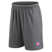 Short Fanatics gris pour homme avec logo principal des Chicago Cubs